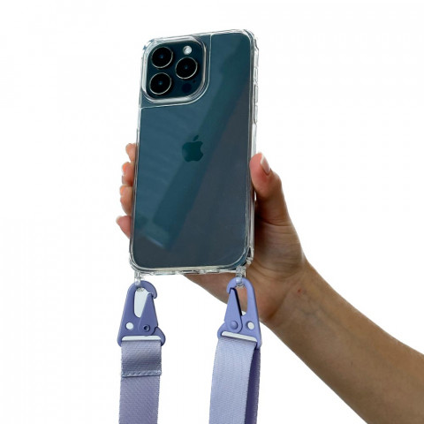 Чохол Transparent Armored case with Lilac strap для iPhone 11