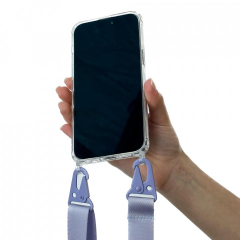Чохол Transparent Armored case with Lilac strap для iPhone 11