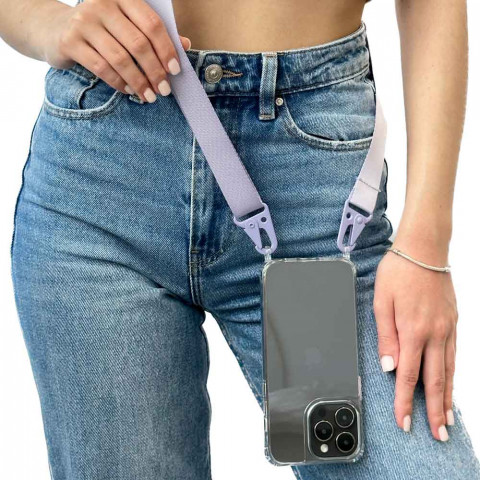 Чохол Transparent Armored case with Lilac strap для iPhone 11