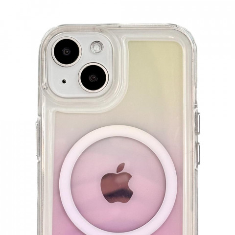Чехол Gradient Case with Magsafe для iPhone 14 Pink / Yellow