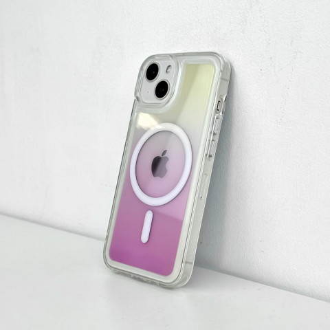 Чехол Gradient Case with Magsafe для iPhone 14 Pink / Yellow