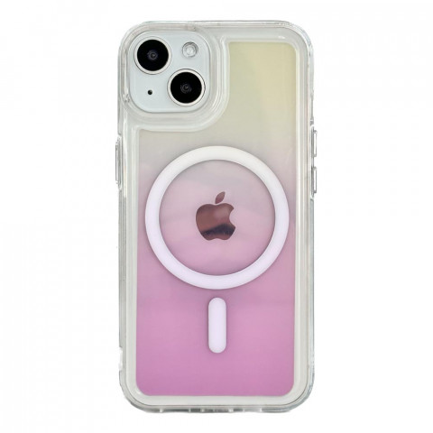 Чехол Gradient Case with Magsafe для iPhone 14 Pink / Yellow