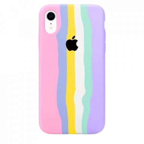 Чохол (copy) Full Silicone Case на Iphone XR Rainbow (pink/lilac cream)