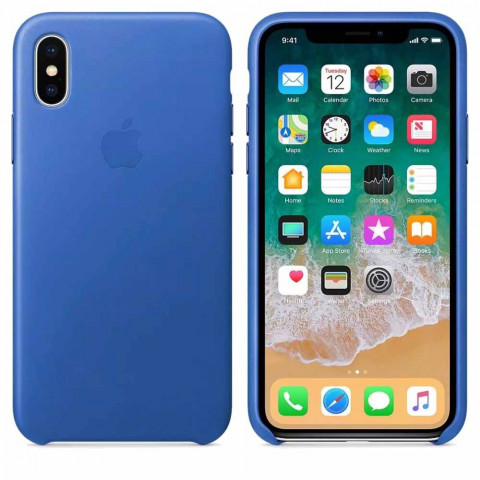 Чохол Leather Case на Iphone X Electric blue Чохол Leather Case на Iphone X Electric blue