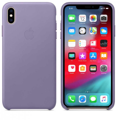 Чехол Leather Case на Iphone Xs Lilac