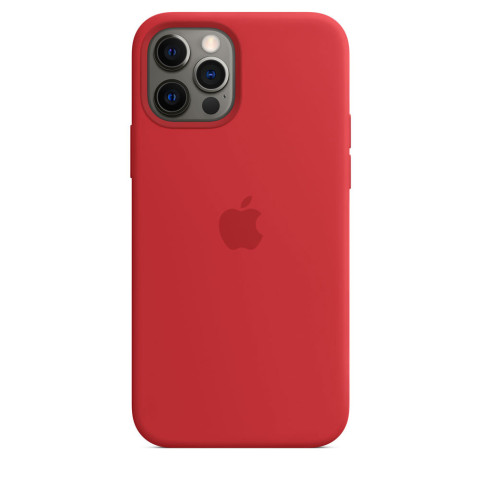 Чехол LUX Silicone Case with MagSafe для iPhone 12 и 12 Pro Red