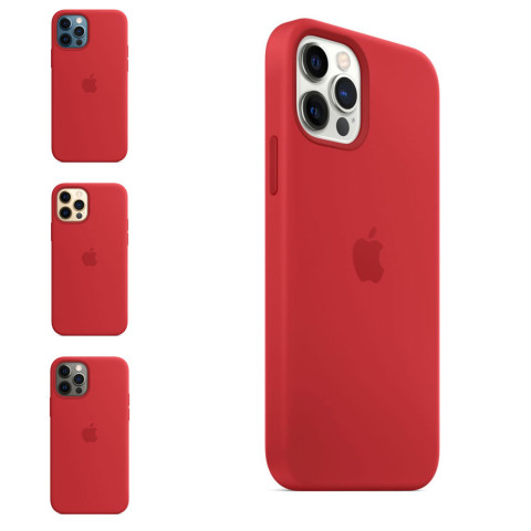 Чехол LUX Silicone Case with MagSafe для iPhone 12 и 12 Pro Red