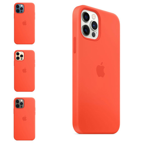 Чехол LUX Silicone Case для Iphone 12 Pro Max Electric orange without MagSafe