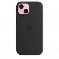 Чехол LUX Silicone Case на iPhone 15 Plus Black with MagSafe