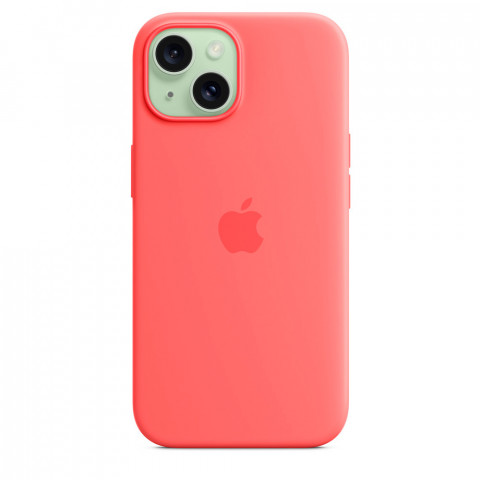 Чехол LUX Silicone Case для iPhone 15 Guava with MagSafe