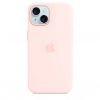 Чехол LUX Silicone Case на iPhone 15 Light pink with MagSafe