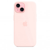 Чехол LUX Silicone Case на iPhone 15 Light pink with MagSafe