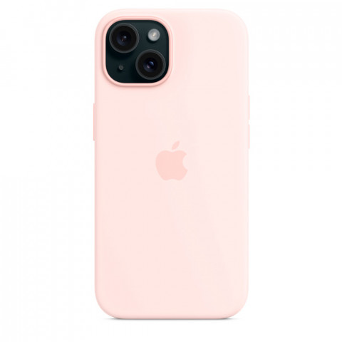 Чехол LUX Silicone Case на iPhone 15 Light pink with MagSafe