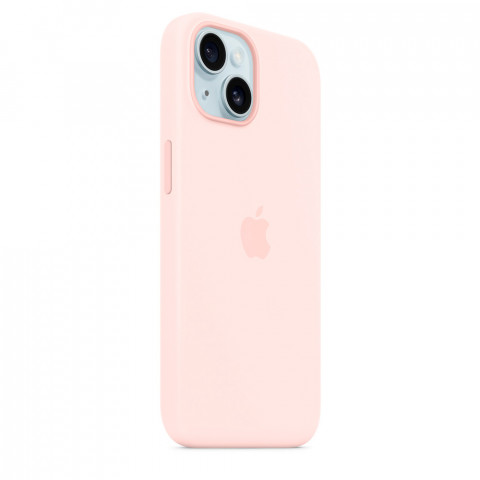 Чехол LUX Silicone Case на iPhone 15 Light pink with MagSafe