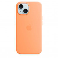 Чехол LUX Silicone Case для iPhone 15 Orange sorbet with MagSafe