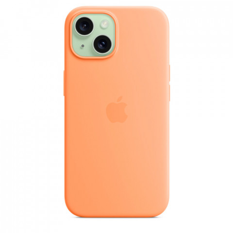 Чехол LUX Silicone Case для iPhone 15 Orange sorbet with MagSafe