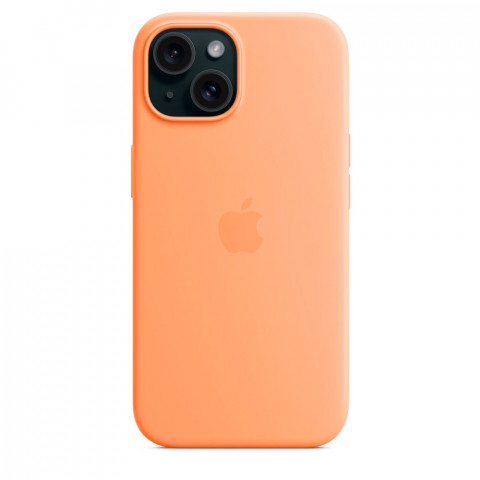 Чехол LUX Silicone Case для iPhone 15 Orange sorbet with MagSafe