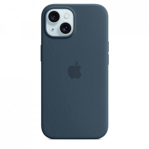 Чехол LUX Silicone Case на iPhone 15 Storm blue with MagSafe