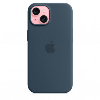 Чехол LUX Silicone Case на iPhone 15 Storm blue with MagSafe