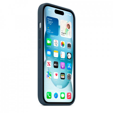 Чехол LUX Silicone Case на iPhone 15 Storm blue with MagSafe