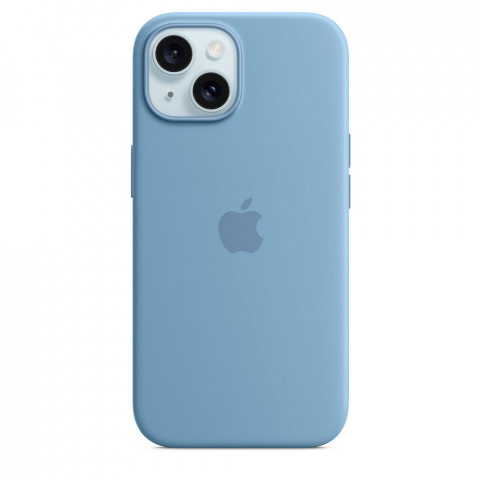 Чехол LUX Silicone Case для iPhone 15 Winter blue with MagSafe