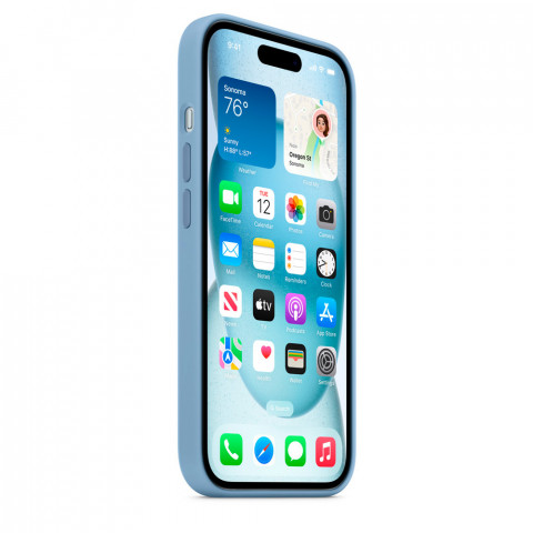 Чехол LUX Silicone Case для iPhone 15 Winter blue with MagSafe