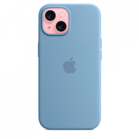 Чехол LUX Silicone Case для iPhone 15 Winter blue with MagSafe