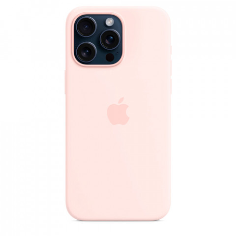 Чохол LUX Silicone Case на iPhone 15 Pro Light pink with MagSafe
