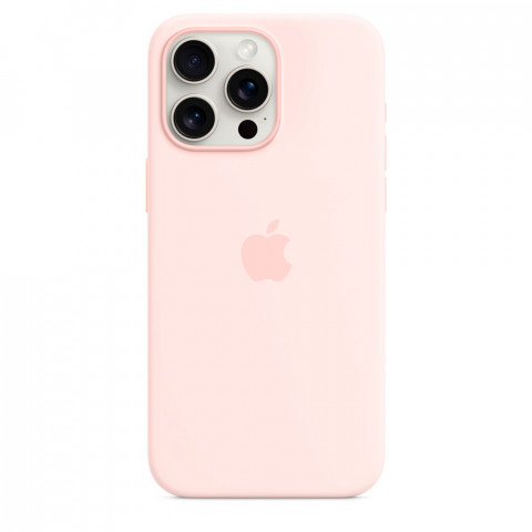 Чохол LUX Silicone Case на iPhone 15 Pro Light pink with MagSafe