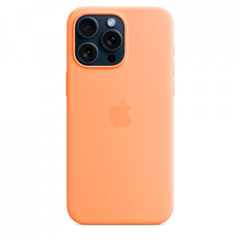 Чехол LUX Silicone Case для iPhone 15 Pro Orange sorbet with MagSafe