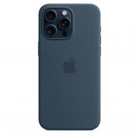 Чехол LUX Silicone Case на iPhone 15 Pro Max Storm blue with MagSafe