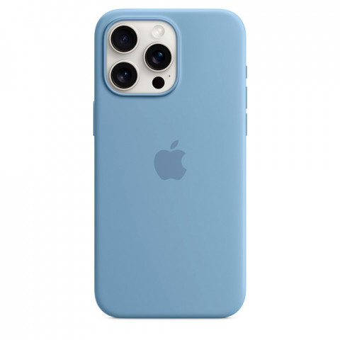 Чехол LUX Silicone Case для iPhone 15 Pro Winter blue with MagSafe