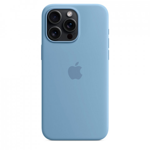 Чехол LUX Silicone Case для iPhone 15 Pro Winter blue with MagSafe