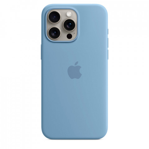 Чехол LUX Silicone Case для iPhone 15 Pro Winter blue with MagSafe