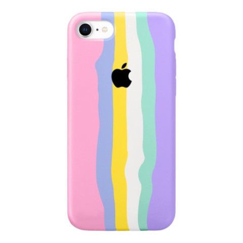 Чехол (copy) Full Silicone Case на Iphone 7 Rainbow (pink/lilac cream)