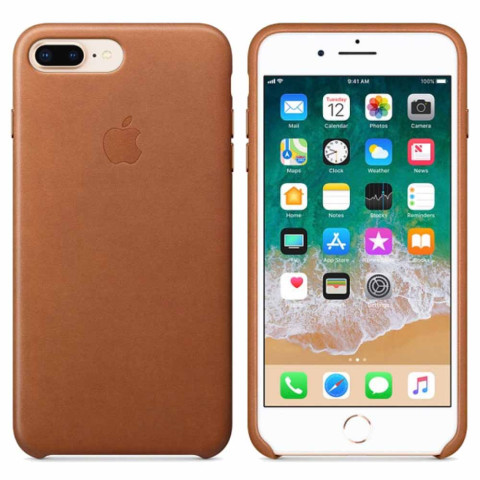 Чехол Leather Case для Iphone 8 Plus Saddle brown