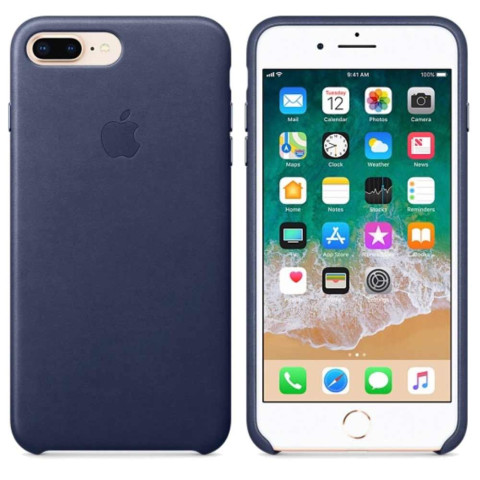 Чехол Leather Case на Iphone 8 Plus Midnight blue