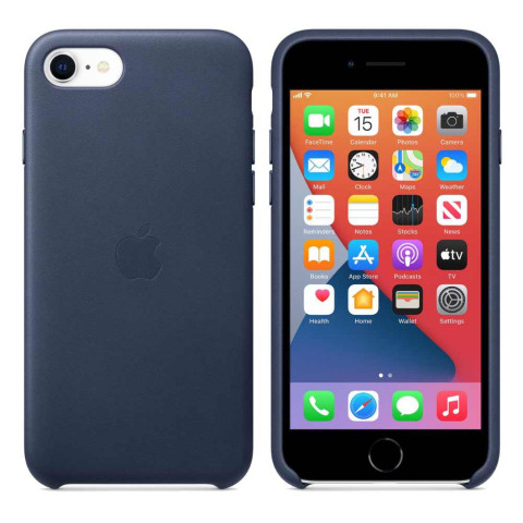 Чехол Leather Case на Iphone SE 2020 Midnight blue