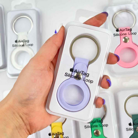 Чехол-брелок для AirTag Silicone Loop Short Lilac Сream