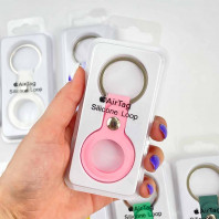 Чехол-брелок для AirTag Silicone Loop Short Pink