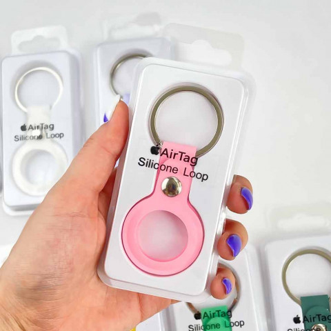 Чехол-брелок для AirTag Silicone Loop Short Pink