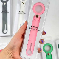 Чехол-брелок для AirTag Silicone Loop Long Pink