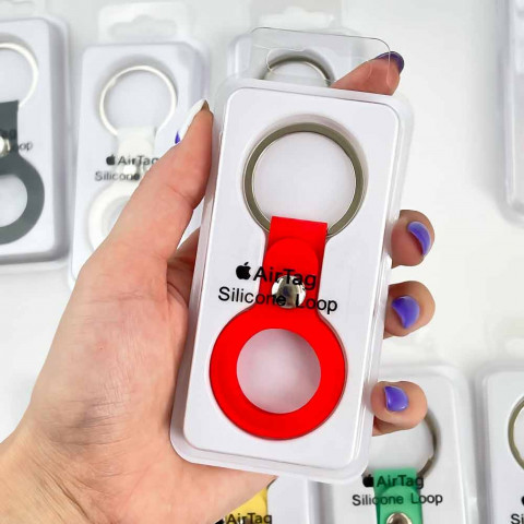 Чехол-брелок для AirTag Silicone Loop Short Red