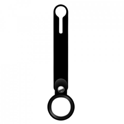 Чехол-брелок для AirTag Silicone Loop Long Black