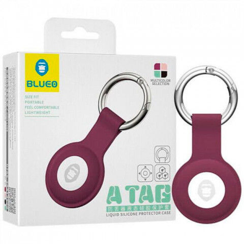 Чехол-брелок на AirTag Blueo Silicone Loop Plum