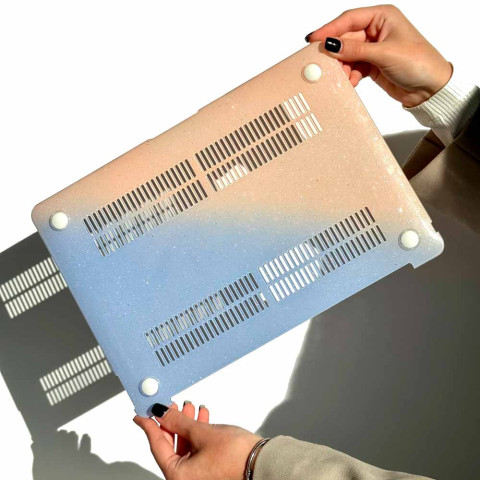 Чехол-накладка на MacBook Air 13"(2018-2020) Lilac-Pink Sand Gradient Glitter Чехол-накладка на MacBook Air 13"(2018-2020) Lilac-Pink Sand Gradient Glitter