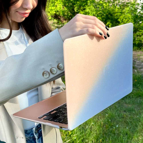 Чехол-накладка на MacBook Air 13"(2018-2020) Lilac-Pink Sand Gradient Glitter Чехол-накладка на MacBook Air 13"(2018-2020) Lilac-Pink Sand Gradient Glitter