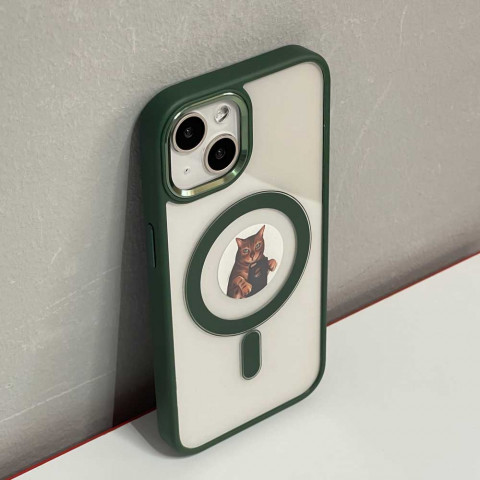 Чехол Crystal case with MagSafe для iPhone 14 (Alpine green) Чехол Crystal case with MagSafe для iPhone 14 (Alpine green)