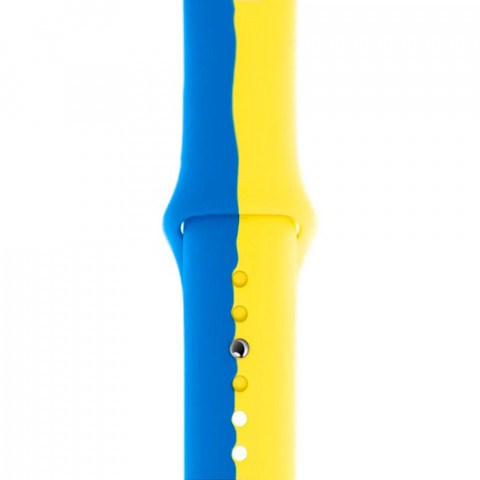 Патриотический ремешок на Apple watch 42/44/45mm Sport Band Double S/M Surf blue / Canary yellow Патриотический ремешок на Apple watch 42/44/45mm Sport Band Double S/M Surf blue / Canary yellow