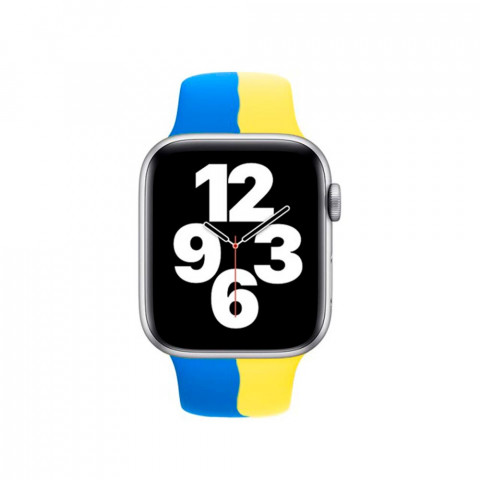 Патриотический ремешок на Apple watch 42/44/45mm Sport Band Double S/M Surf blue / Canary yellow Патриотический ремешок на Apple watch 42/44/45mm Sport Band Double S/M Surf blue / Canary yellow